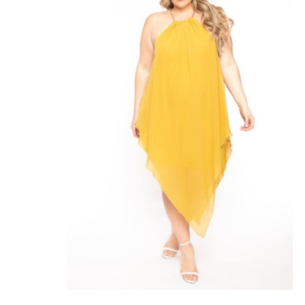 Plus size chain halter dress